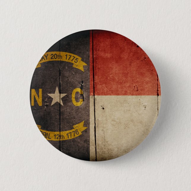 Ojämn Wood North Carolina flagga Knapp (Framsida)