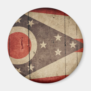 Ojämn Wood Ohio flagga Magnet