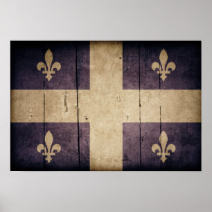 Ojämn Wood Quebec flagga Poster