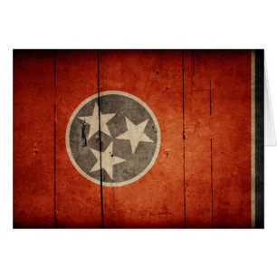 Ojämn Wood Tennessee flagga OBS Kort