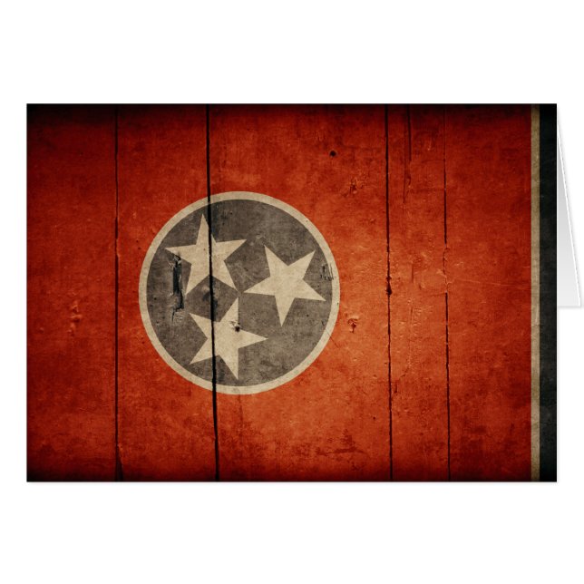 Ojämn Wood Tennessee flagga OBS Kort (Framsidan Horizontal)