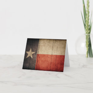 Ojämn Wood Texas flagga Kort