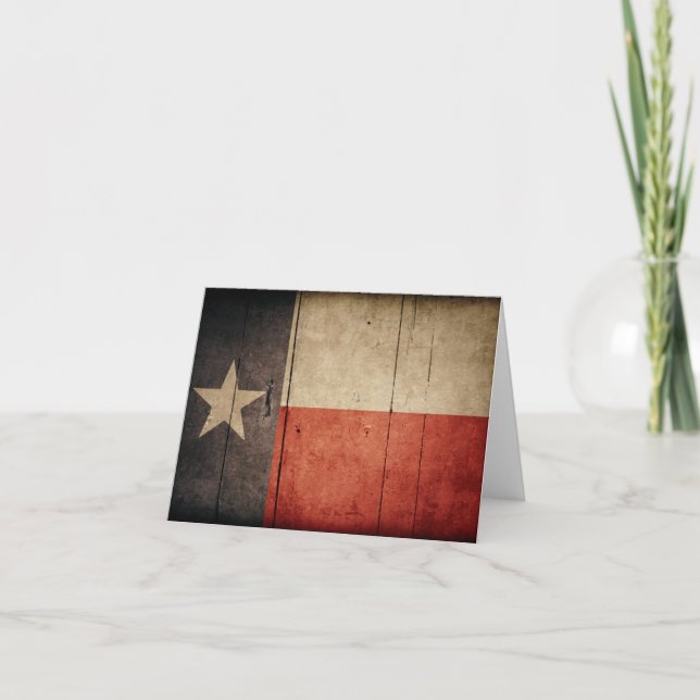 Ojämn Wood Texas flagga Kort (Framsida)