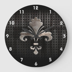 Ojämna Fleur de lis Stor Klocka