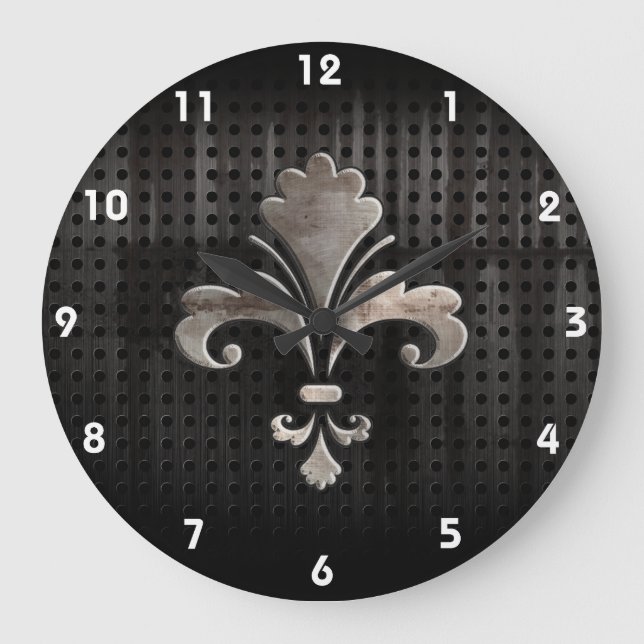 Ojämna Fleur de lis Stor Klocka (Framsida)
