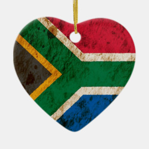 Ojämna söder - afrikansk flagga julgransprydnad keramik