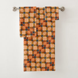 Ojämnt orange schackdelar som bildar nya kvadratis