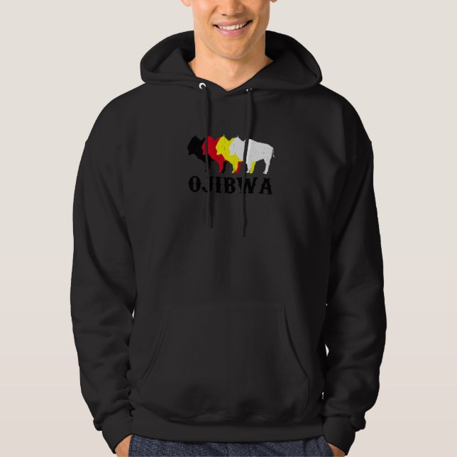 Ojibwa Anishinaabeg Ojibwe Native American Medicin Hoodie (Framsida)