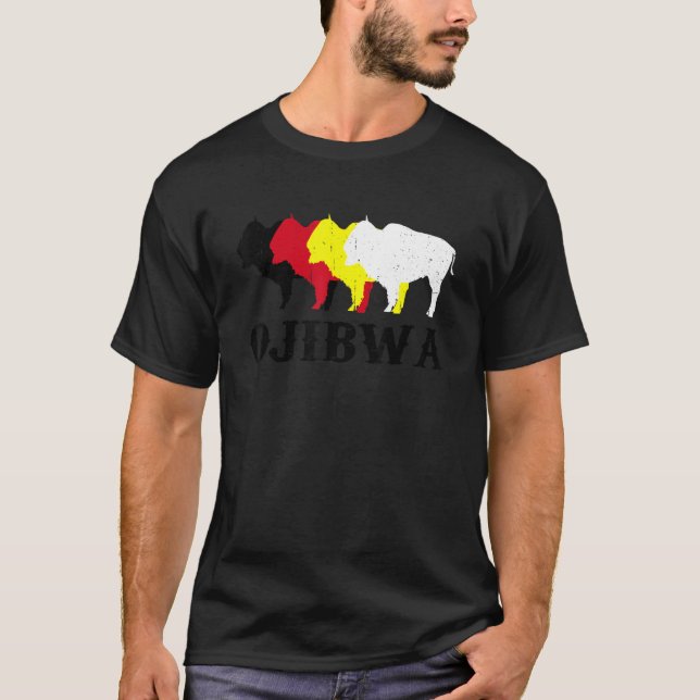 Ojibwa Anishinaabeg Ojibwe Native American Medicin T Shirt (Framsida)