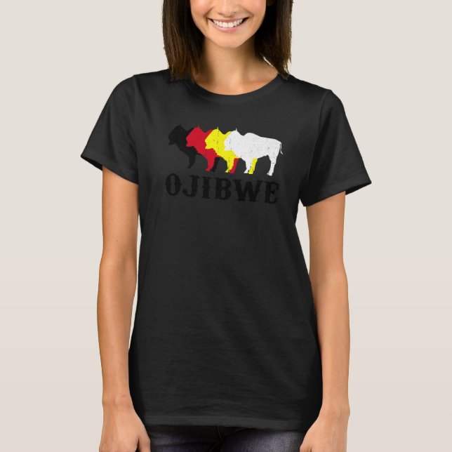 Ojibwe Anishinaabeg Ojibwa Native American Medicin T Shirt (Framsida)