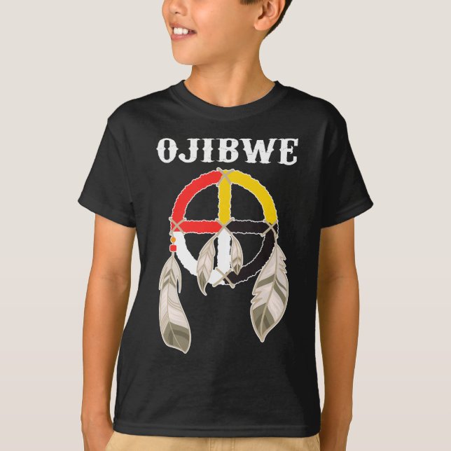 Ojibwe Anishinaabeg People Native American Medicin T Shirt (Framsida)