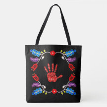 Ojibwe Blommigt Motif MMIW Black
