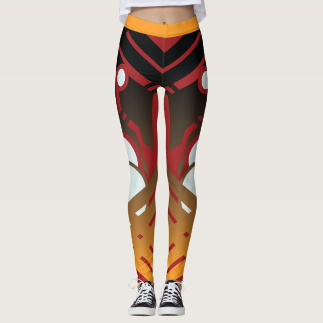 Ojibwe Doodem damasker (nollan) Leggings (Framsida)