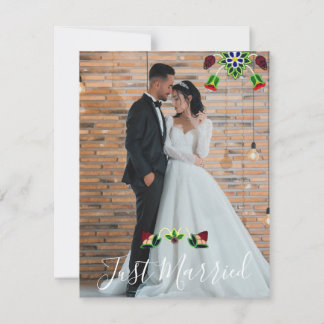 Ojibwe Floral Strawberry Black Thank You Wedding Inbjudningar
