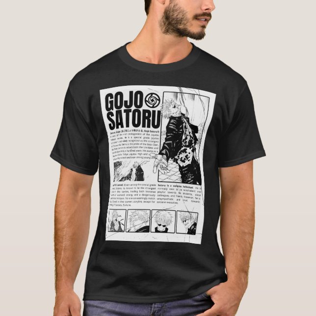 ojo Satoru Manga Art – Jujutsu Kaisen Tees T Shirt (Framsida)