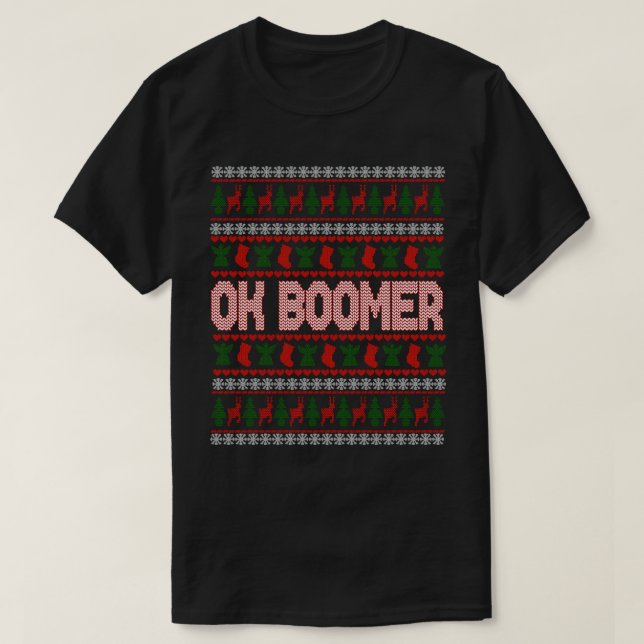 Ok Boomer Fulständig Jultröja Roligt Julpresent T Shirt (Design framsida)