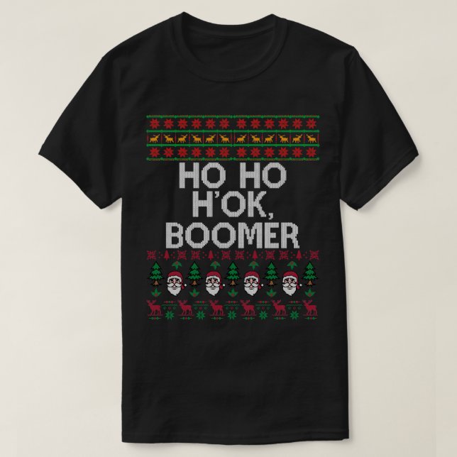 Ok Boomer Funny Ugly jul Sweater Gen Z T Shirt (Design framsida)