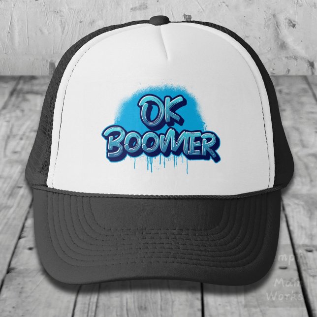 Ok Boomer i Blue Graffiti Keps (Skapare uppladdad)