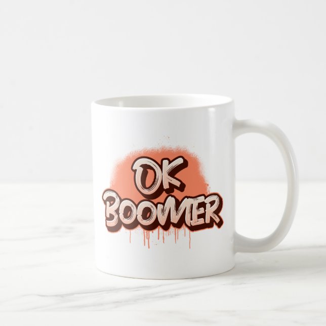 Ok Boomer i röd graffiti Kaffemugg (Höger)