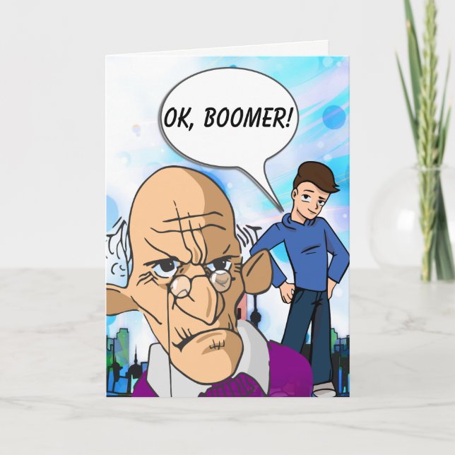 OK Boomer Old Man Birthday Card Kort (Framsida)