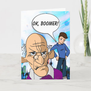 OK Boomer Old Man Birthday Card Kort