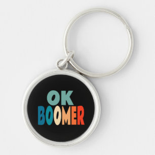 Ok Boomer Rund Silverfärgad Nyckelring