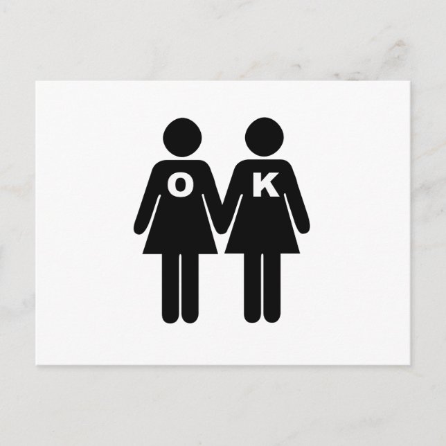 OK FÖR ATT VARA GAY (lesbisk) Vykort (Framsida)