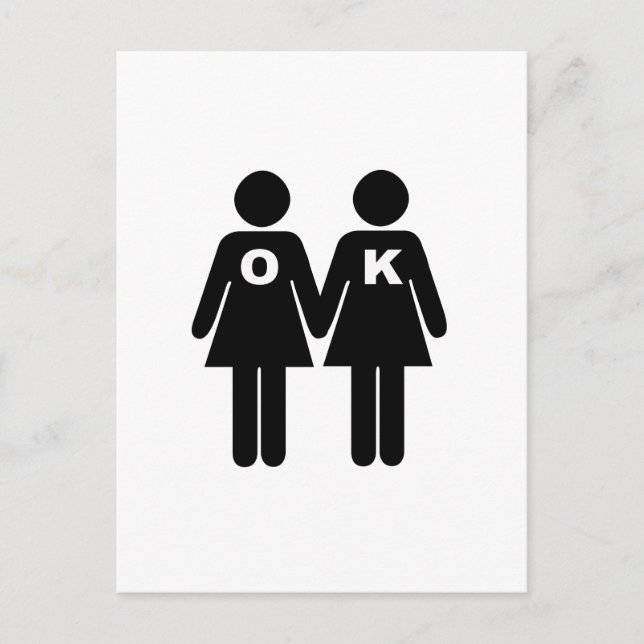 OK FÖR ATT VARA GAY (lesbisk) Vykort (Framsida)