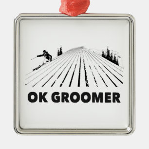 Ok Groomer Skiing Julgransprydnad Metall
