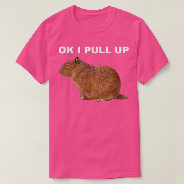 Ok I Pull Up Capybara Funny Meme Cute Animal  T Shirt (Design framsida)