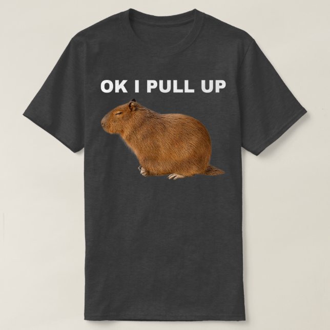 Ok I Pull Up Capybara Funny Meme Cute Animal  T Shirt (Design framsida)