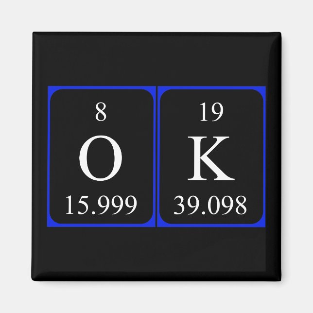 OK, periodisk magnet bord ord (Framsidan)