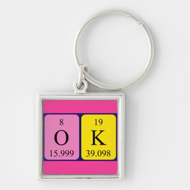 OK Regelbundet bord ord nyckelring (Framsidan)