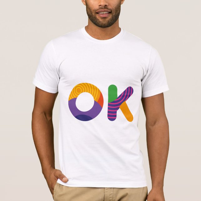 OK, rolig, färglös text T Shirt (Framsida)