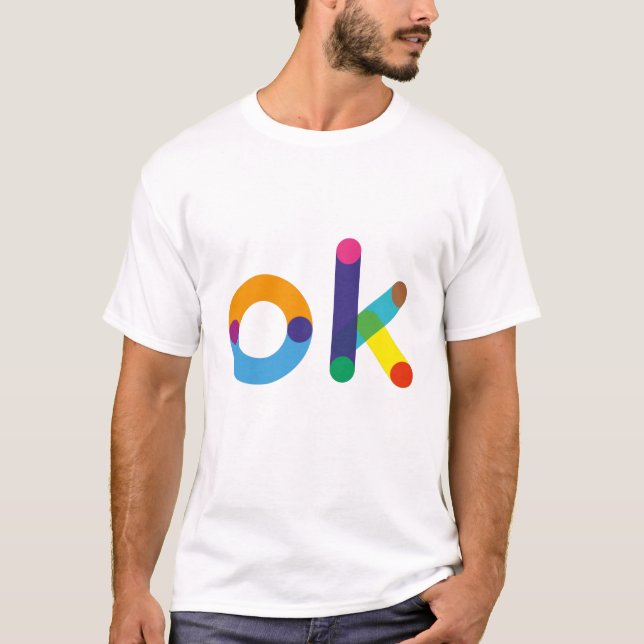 OK, rolig, färglös text T Shirt (Framsida)