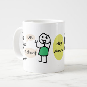 OK Starta om och gå bort Jumbo Mugg med RoseWrites