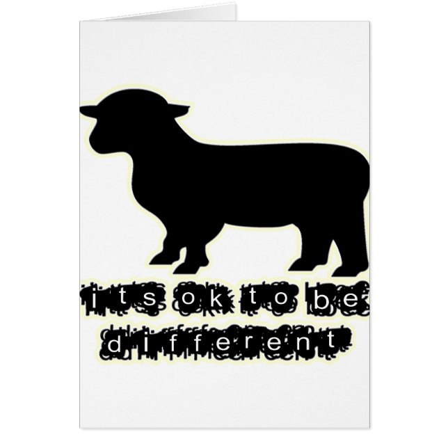 ok svart fårlantgård hälsningskort (Framsidan)