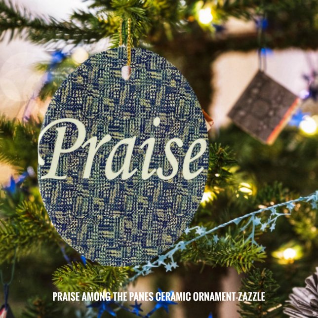 Öka bland panelerna julgransprydnad keramik (Skapare uppladdad)