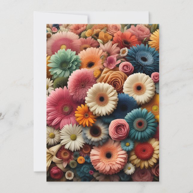 Öka Blommigten för din rumsfärgade Gerbera-Daisy Inbjudningar (Framsida)