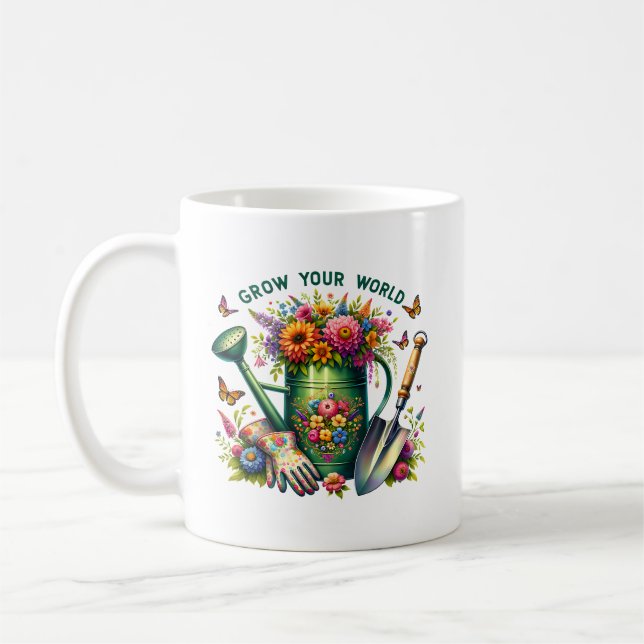 Öka Blommigten Garden Design Kaffemugg (Vänster)