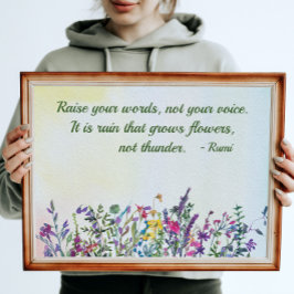 Öka citatet Watercolor Wildwers i Ord Poster