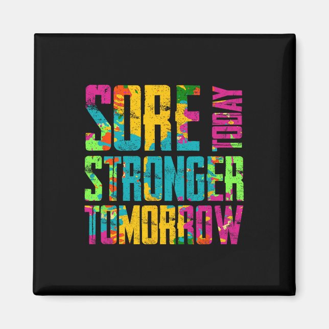 Öka dagens styrka i morgon Motiv Workout Magnet (Framsidan)