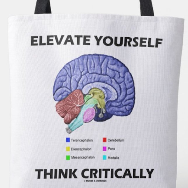 Öka din egen Tänka med kritiskt brainy Advice Tygkasse (Tote bag for any critical thinker)