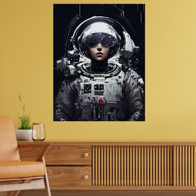 Öka din fantasi: Strängare flickastronaut Poster (Vardagsrum 2)