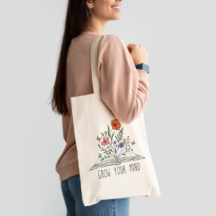 Öka din mind Boho Wildblomma och Bok Tygkasse