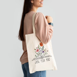 Öka din mind Boho Wildblomma och Bok Tygkasse