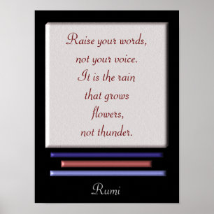 Öka din ord - konstutskrift - Rumi-citat Poster