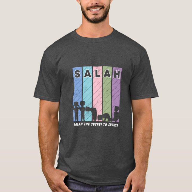 Öka din tro: "Salah the Secret to Success" T Shirt (Framsida)