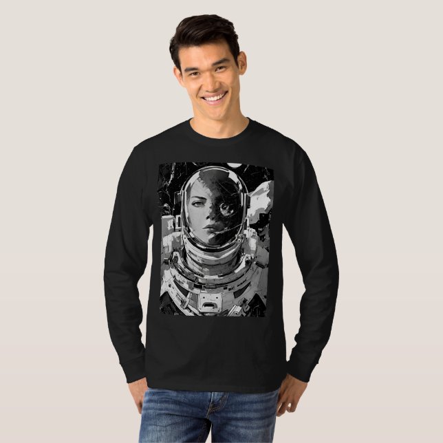 Öka dina drömmar: Girl Astronaut T Shirt (Hel framsida)