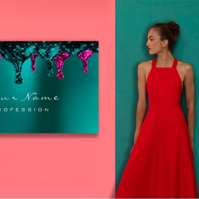 Öka ditt skönhets med Vax-upprustning Visitkort (Wax Epilation Pink Depilation Violet Nails Teal Business Card)